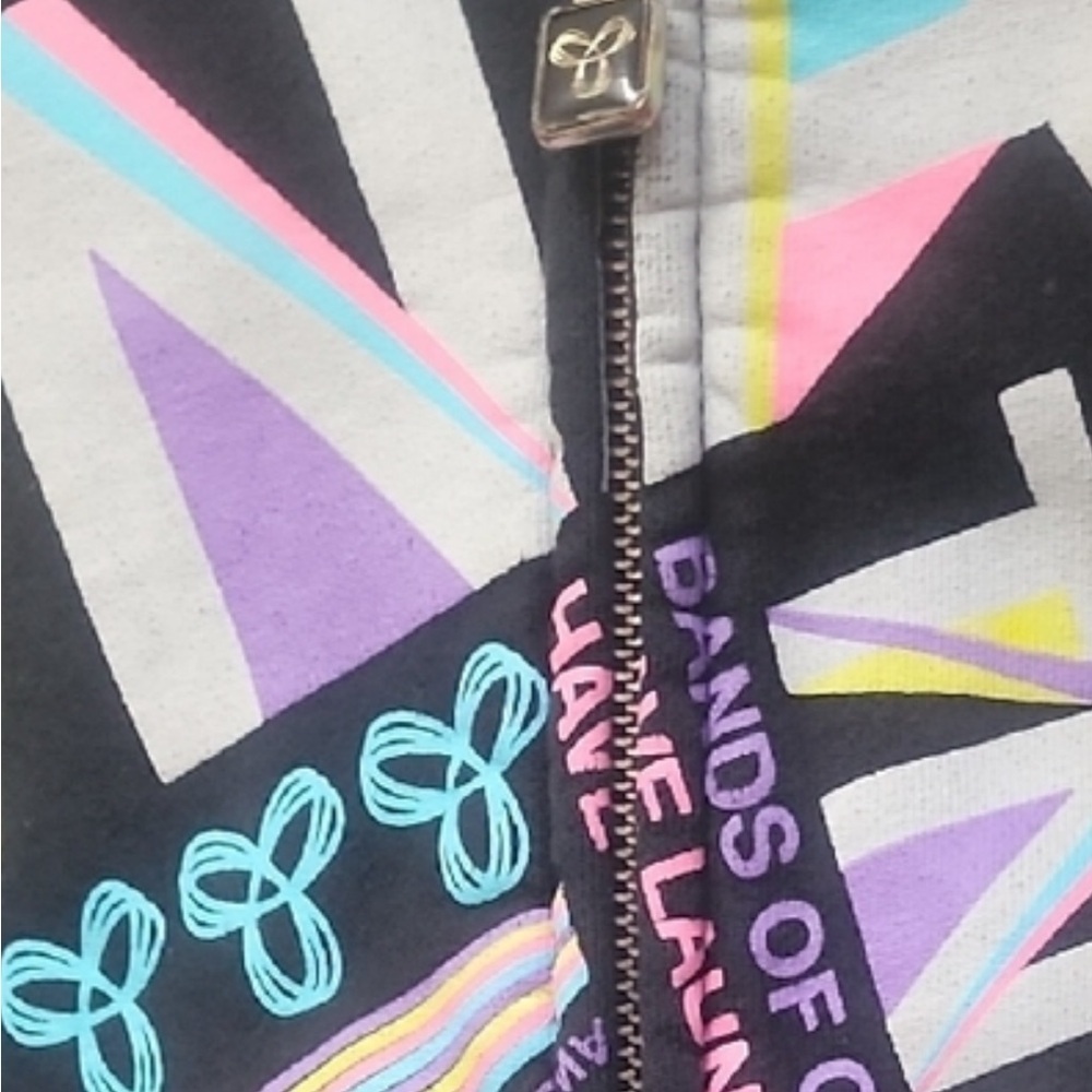 TNA Aritzia Graphic Zip Hoodie Multicolor Logo Streetwear Small - Picture 6 of 7